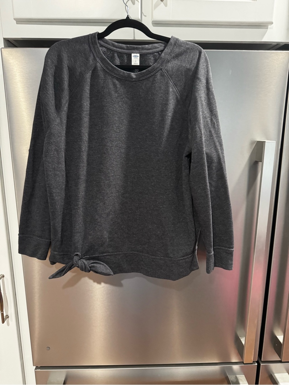 Old Navy Charcoal Gray Tie-Hem Sweatshirt